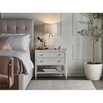 Universal Furniture Miranda Kerr Chelsea Wood Nightstand in White