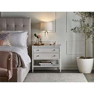Universal Furniture Miranda Kerr Chelsea Wood Nightstand in White