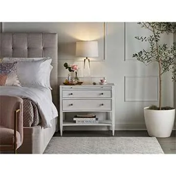 Universal Furniture Miranda Kerr Chelsea Wood Nightstand in White