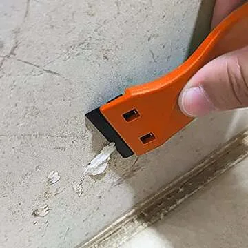 EHDIS 1.5" Plastic Razor Scraper Tool with 10pcs Double Edged Blades for Adhesive Remover,Removing Labels Stickers Decals Taping on Glass Windows(Orange)