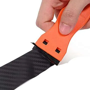 EHDIS 1.5" Plastic Razor Scraper Tool with 10pcs Double Edged Blades for Adhesive Remover,Removing Labels Stickers Decals Taping on Glass Windows(Orange)