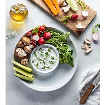 KooK Durable Chip & Dip Platter for Perfect Parties