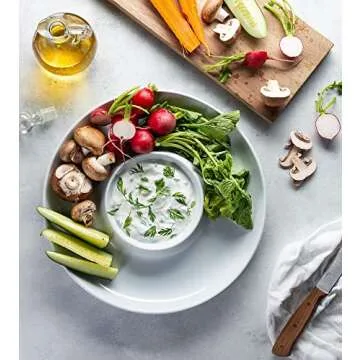 KooK Durable Chip & Dip Platter for Perfect Parties