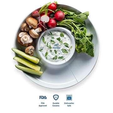 KooK Durable Chip & Dip Platter for Perfect Parties