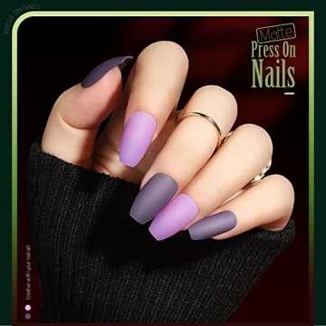 Teenitor 24 Pack Coffin Press On Nails Set for Stunning Looks