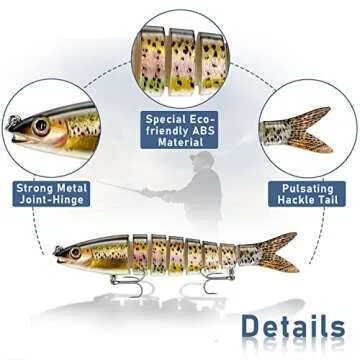Keenjorika Multi Jointed Fish Lures 3 Pack for Anglers