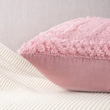 MADIZZ Set of 2 Soft Plush Fuzzy Throw Pillow Covers 20x20