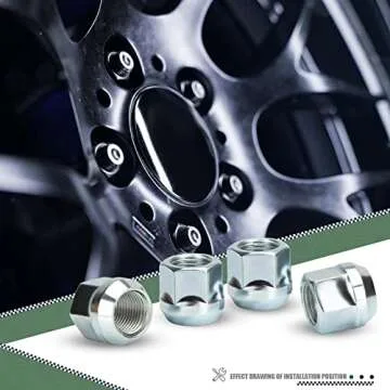 glorider M12x1.5 Lug Nuts, 20Pcs M12-1.5 Open End Aftermarket Wheel LugNuts 19mm Hex 21mm Height Conical fit for Escape Tacoma Camry Trailblazer Odyssey Civic Accord CRV Element HRV Avalon Focus