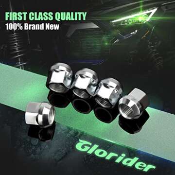 glorider M12x1.5 Lug Nuts, 20Pcs M12-1.5 Open End Aftermarket Wheel LugNuts 19mm Hex 21mm Height Conical fit for Escape Tacoma Camry Trailblazer Odyssey Civic Accord CRV Element HRV Avalon Focus