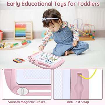AiTuiTui Magnetic Drawing Board Toddler Toys for Girl Gifts, Erasable Doodle Sketching Writing Pad Travel Games for Kids in Car, Early Education Learning Skill Development Toys for Toddlers