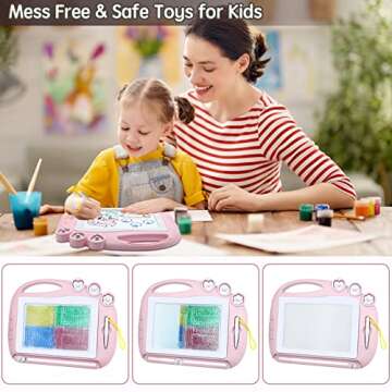 AiTuiTui Magnetic Drawing Board Toddler Toys for Girl Gifts, Erasable Doodle Sketching Writing Pad Travel Games for Kids in Car, Early Education Learning Skill Development Toys for Toddlers