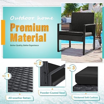 Luxurious Flamaker 3 Pieces Patio Set for Outdoor Comfort