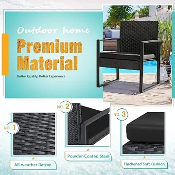 Luxurious Flamaker 3 Pieces Patio Set for Outdoor Comfort