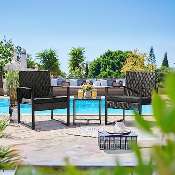 Luxurious Flamaker 3 Pieces Patio Set for Outdoor Comfort