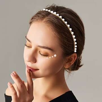 1650 Pcs Self Adhesive Pearl Stickers for Crafts Hair Face Makeup Nail Cell Phone Decor, 3mm/4mm/5mm/6mm (White)