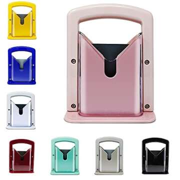 Slyce - Bagel Slicer, Bagel Cutter with Safety Shield and Safe Grip, Bagel Holder for Cutting Large and Small Bagels, Stainless Steel Blade (Pink)