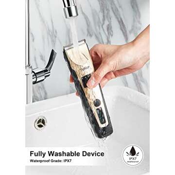 Veken Dog Grooming Kit Clippers, Low Noise Rechargeable Cordless Electric Quiet Dog Clippers for Gro...