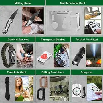 Emergency Survival Kit First Aid Kit, 121Pcs Tactical Gear Camping Gear Emergency Supplies with MOLL...
