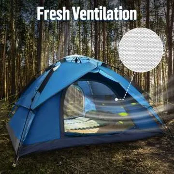 Night Cat Pop Up Tent, 2-3 Persons Instant Camping Tents with Footprint Tarp & Rainfly, Double Layer Waterproof Automatic Quick Setup Popup Tent