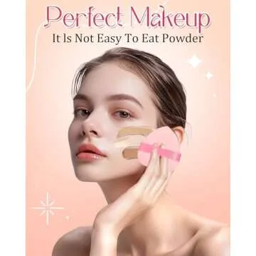 Glavatrix 6Pcs Valentine Powder Puff for Face Powder, Pink Heart Shape Soft Puffs for Applying Face Powders, Normal Size Velour Makeup Puff Beauty Tool for Women