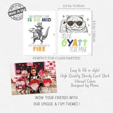 Silly Goose Gifts Animal Retro Hip Hop Slang Themed Valentine's Day Classroom Sharing Card Set of 24...