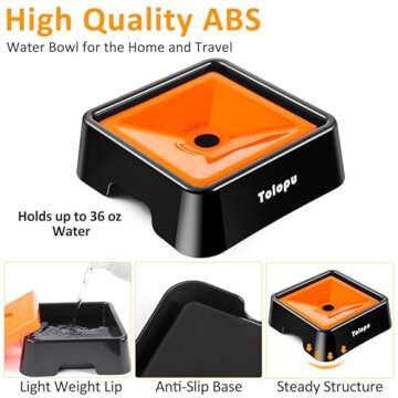 Tolopu Anti-slip Dog Water Bowl for Healthy Hydration