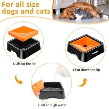 Tolopu Anti-slip Dog Water Bowl for Healthy Hydration
