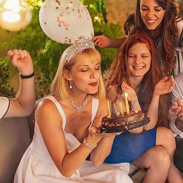 Inbagi 4 Pcs Quinceanera Crowns Costume Jewelry Sets Bride Wedding Crystal Queen Crowns Rhinestone Necklace Dangle Earrings Link Bracelet Set (Gold)