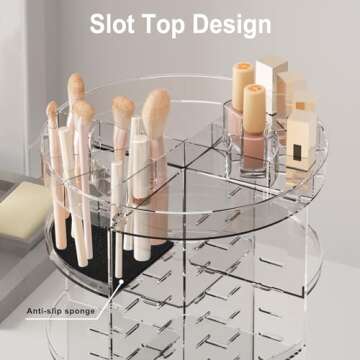 Rotating Makeup Organizer Countertop, Spinning Skincare Organizers for Vanity, 360 Cosmetic Organize...