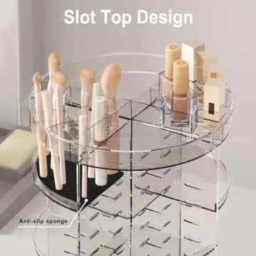 Rotating Makeup Organizer Countertop, Spinning Skincare Organizers for Vanity, 360 Cosmetic Organize...
