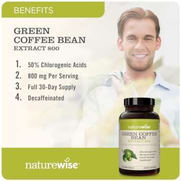 NatureWise Green Coffee Bean Extract 800mg - with 50% Chlorogenic Acids - Support for Weight Goals, ...