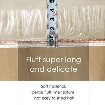 MIEMIE 4x4 Soft White Round Area Rug for Bedroom Modern Fluffy Circle Rug for Kids Girls Baby Room I...