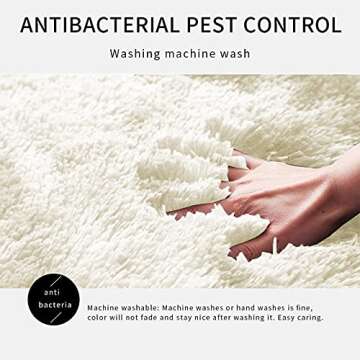 MIEMIE 4x4 Soft White Round Area Rug for Bedroom Modern Fluffy Circle Rug for Kids Girls Baby Room Indoor Plush Circular Nursery Rugs Cute Cozy Area Rugs for Living Room