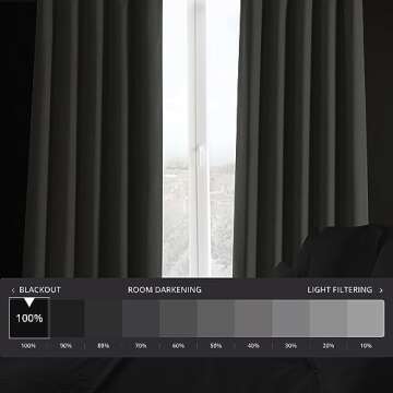 HPD HALF PRICE DRAPES Solid Thermal Insulated Blackout Curtains for Bedroom 108 Inches Long Curtain ...