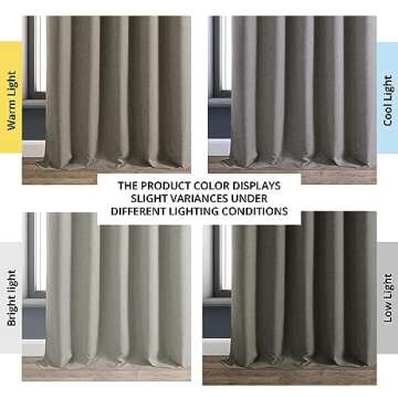 HPD HALF PRICE DRAPES Solid Thermal Insulated Blackout Curtains for Bedroom 108 Inches Long Curtain (1 Panel) Signature Blackout Linen Window Curtains for Living Room, 50W x 108L, Destination Slate