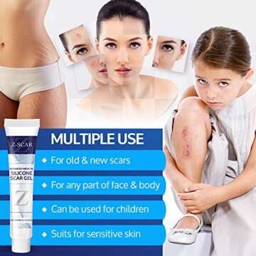 Advanced Medical-Grade Silicone Scar Gel, Clinically Proven, Silicone for Old and New Scars from Surgery, Burn, Cut, Keloid for Adults and Kids