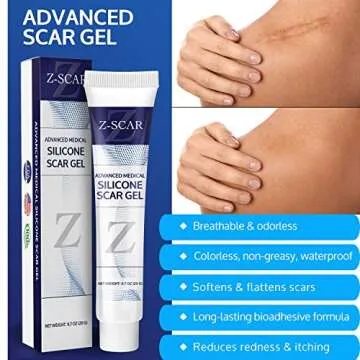 Advanced Medical-Grade Silicone Scar Gel, Clinically Proven, Silicone for Old and New Scars from Surgery, Burn, Cut, Keloid for Adults and Kids