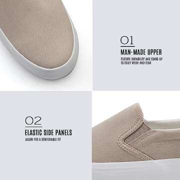 JABASIC Women Slip-on Platform Loafers Casual Comfortable Loafer Shoes (6,Beige)