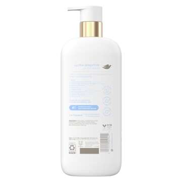 Dove Fragrance Free Body Wash Ultra Sensitive Gentle all-over cleanse 10 essential ingredients 18.5 ...