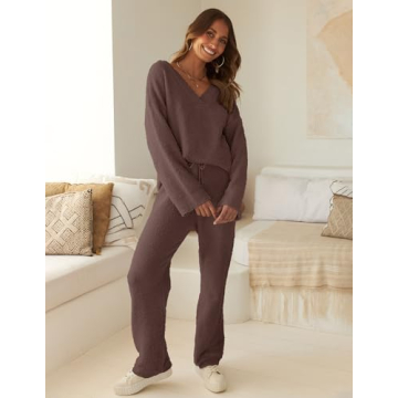MEROKEETY Cozy Fuzzy Fleece Women’s Pajama Set for Comfort