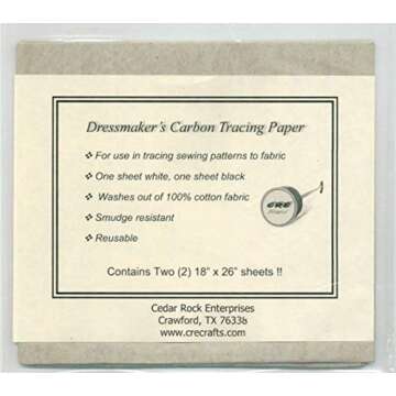 Sewing Pattern Carbon Tracing Paper by CRE, Transfer Patterns to Fabric - 2 Large 18"x26" Sheets