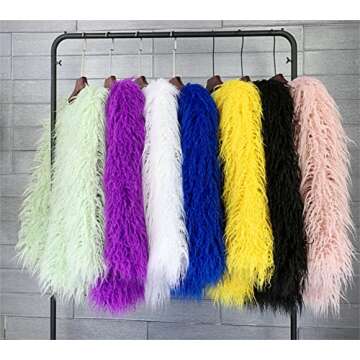 Vickstco Women's Fluffy Faux Fur Outwear Parka Coat,Warm Jackets with Long Sleeve