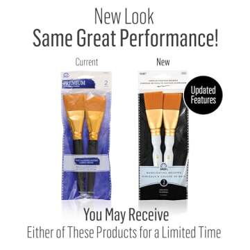 Plaid 50557E Flat Brush, (2-Piece), Gold Taklon