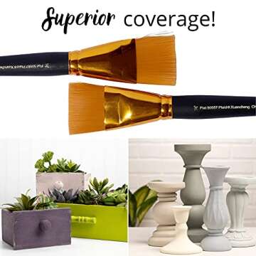 Plaid 50557E Flat Brush, (2-Piece), Gold Taklon