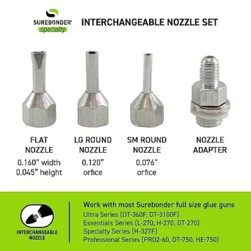 Surebonder Interchangeable Glue Gun Nozzles for Crafters