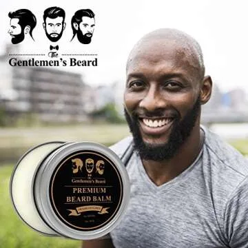 The Gentlemen's Premium Beard Balm - Fragrance Free - Leave-in Conditioner & Softener - All Natural - Styles, Strengthens, Thickens & Softens Promoting Healthier Beard & Mustache Growth