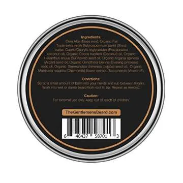 The Gentlemen's Premium Beard Balm - Fragrance Free - Leave-in Conditioner & Softener - All Natural - Styles, Strengthens, Thickens & Softens Promoting Healthier Beard & Mustache Growth