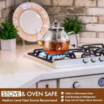 HIWARE Glass Teapot 1500ml with Removable Infuser