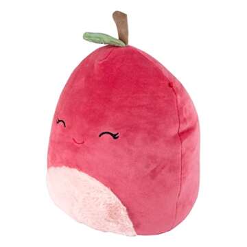 Squishmallows Original 10-Inch Cherry The Cherry - Official Jazwares Valentine's Day Plush - Collectible Soft & Squishy Fruit Stuffed Animal Toy - Add to Your Squad - Gift for Kids, Girls & Boys