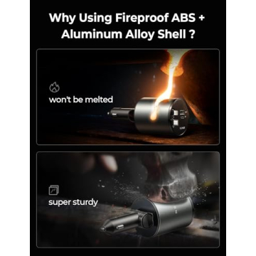 LISEN 4 in 1 Retractable iPhone Car Charger for All